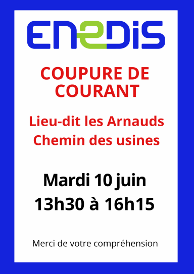 Coupure de courant pour travaux